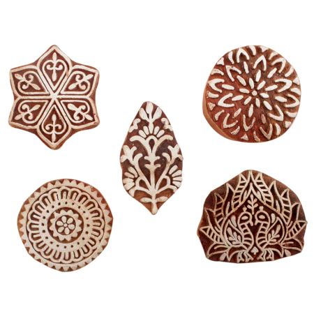 Set of 5 Piece New Mix Wooden Printing Blocks